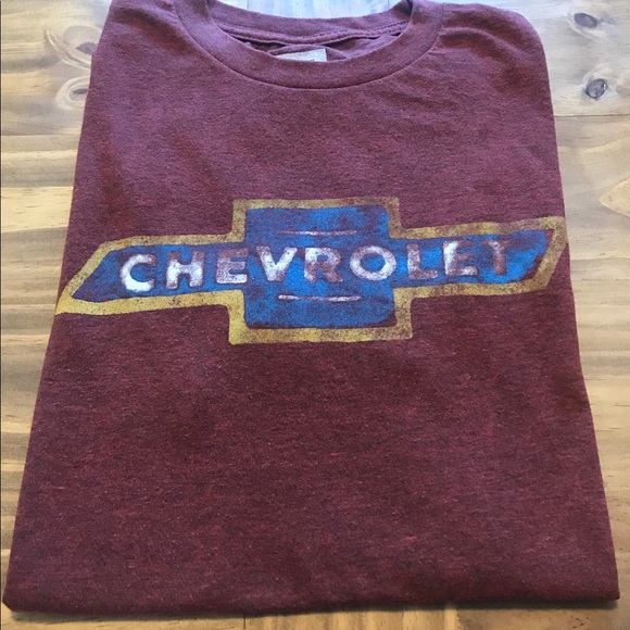 Maroon Chevrolet bow tie t-shirt. Sz. S - Picture 3 of 5
